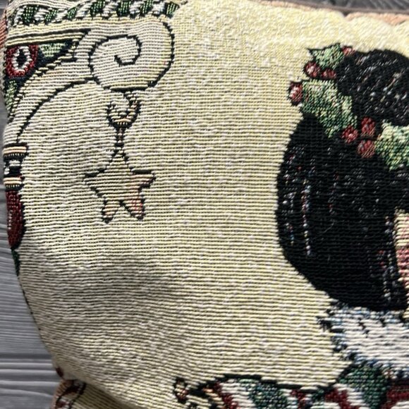 Vintage Mary Engelbreit Christmas Girl Tapestry Pillow 15” Square Rare! READ - Picture 2 of 10